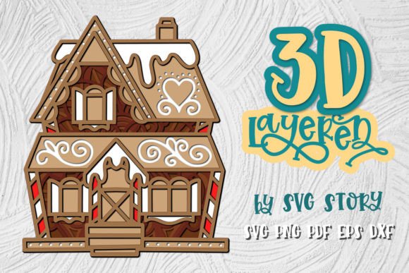 3D Christmas Gingerbread House 03 SVG Review