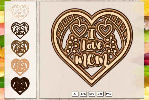 3D Layer Valentines Day Heart SVG File for Shadow Boxes