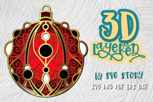 3D Layered Christmas Ball 02 SVG Review