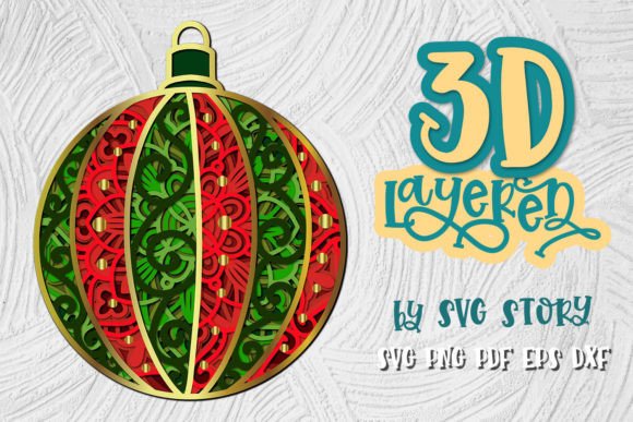 3D Layered Christmas Ball 04 SVG Review