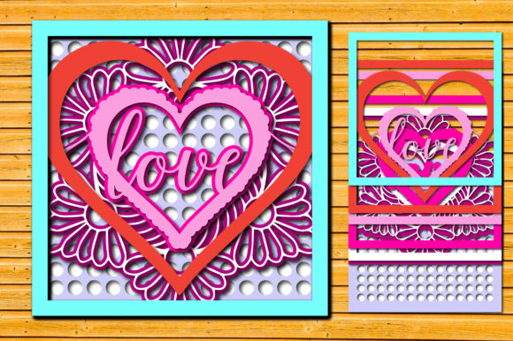 3D Paper Cut Multilayered Heart: 3D SVG for Shadow Boxes