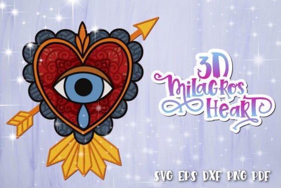 3D Sacred Heart SVG for Valentine's Day Branding