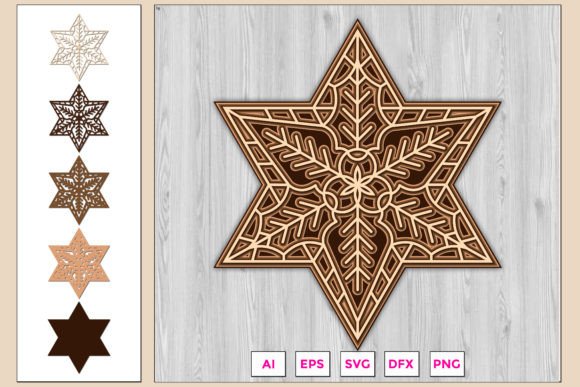 3D SVG Christmas Leaf Star Mandala Review