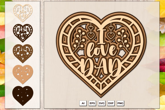 3D SVG for Shadow Boxes: I Love Dad Heart Review