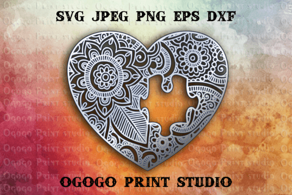 3D SVG Heart Mandala for Valentine's Day Branding