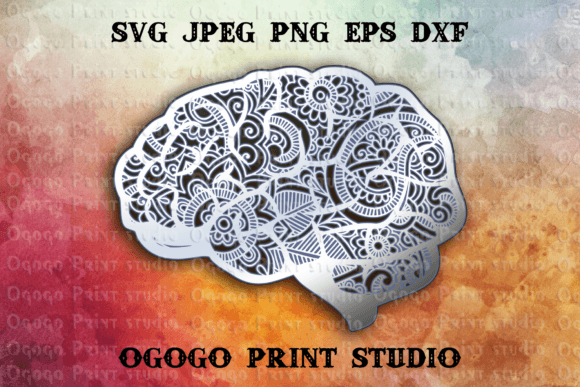 Brain 3D Layered Mandala SVG: Shapes for Branding