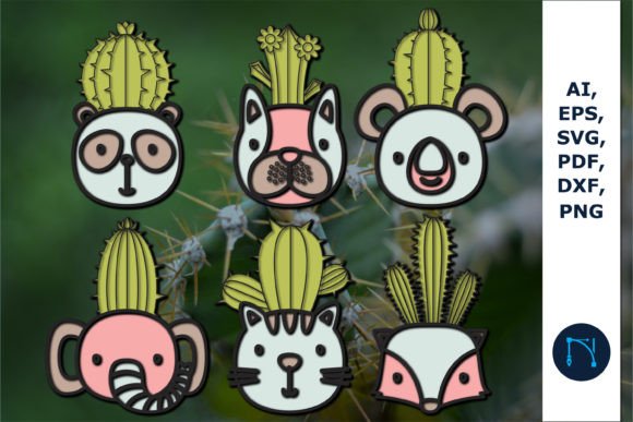 Layer Cactus Animal Pots 3D SVG Shapes Review
