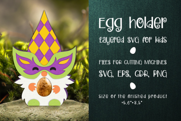 Mardi Gras Gnome Egg Holder Template SVG Review