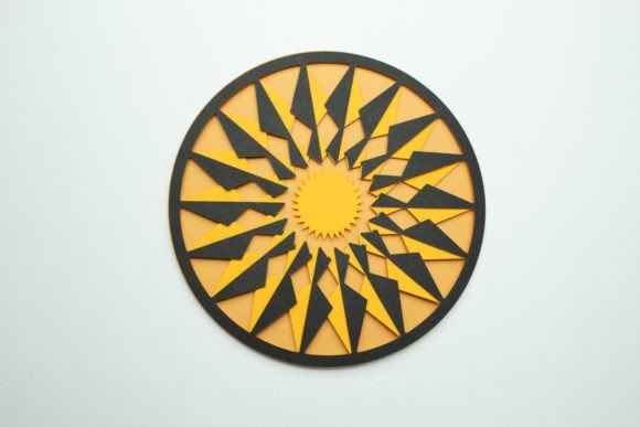 Pennsylvania Dutch Hex Sign - Sun: 3D SVG for Clocks