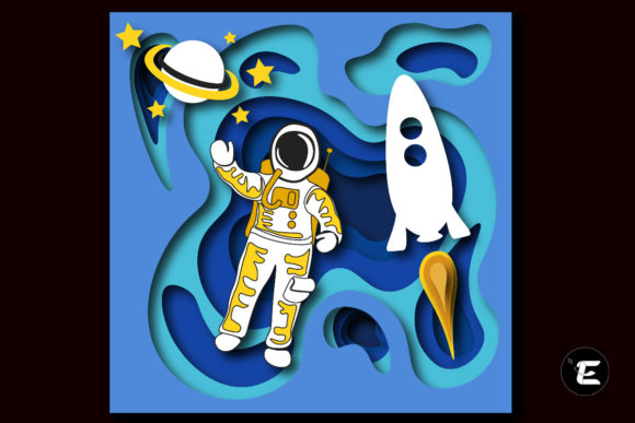 Space 3D SVG for Shadow Box Branding