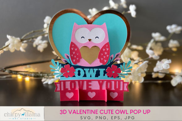 Valentine Cute Owl Pop Up: 3D SVG Shapes Review